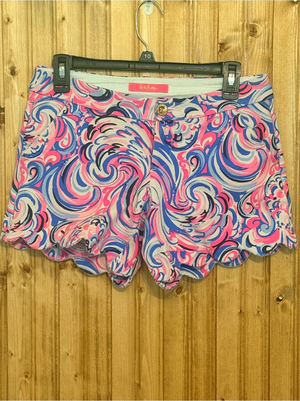 Lilly Pulitzer Raz Berry Flamingoals Buttercup Scallop Hem Women’s Shorts size 0